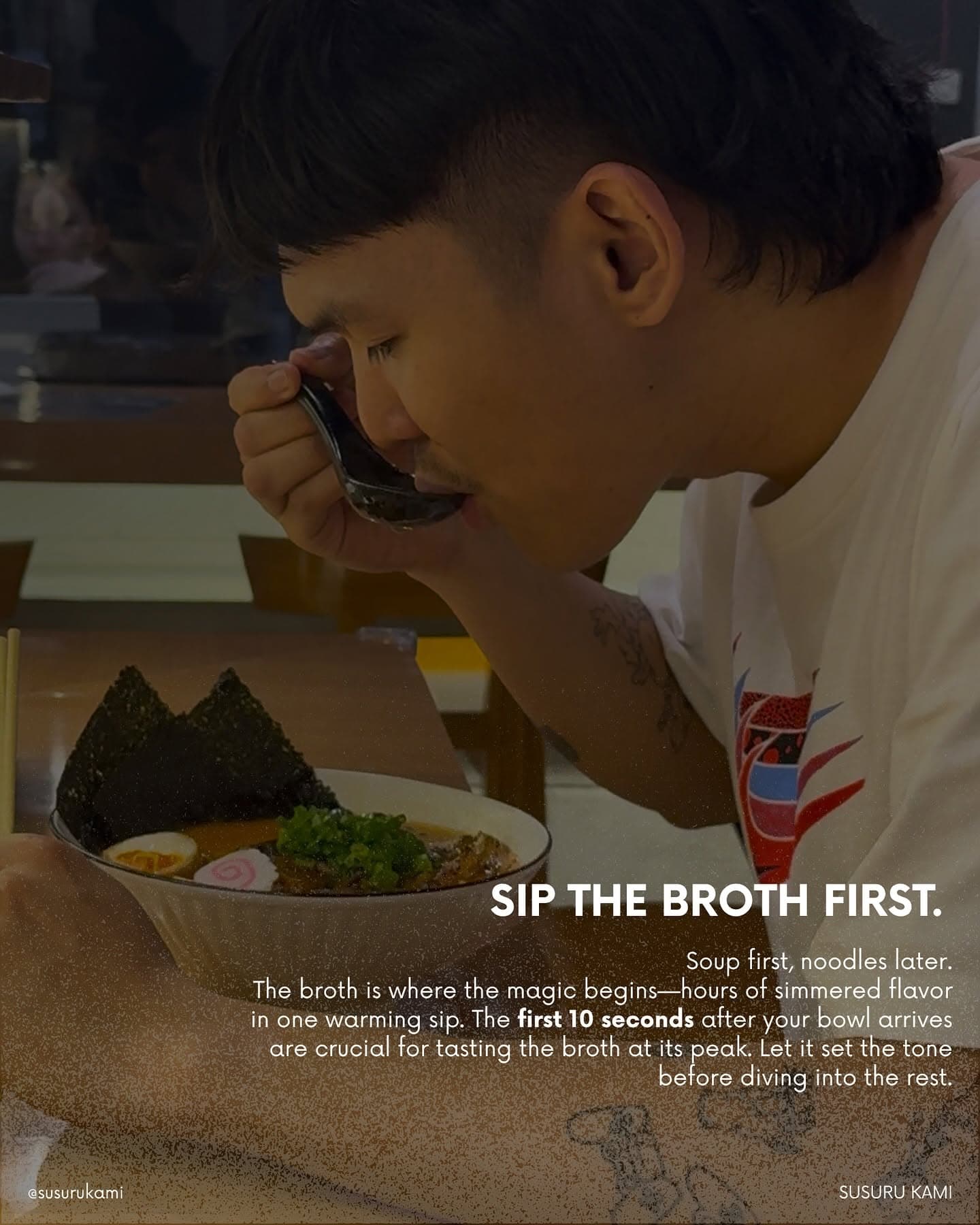 How to eat ramen at Susuru Kami, step 2